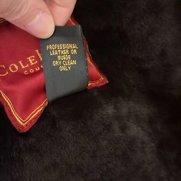 Vintage Cole Haan Country Brown Leather and Fur Coat Men’s Size Large - Picture 5 of 16